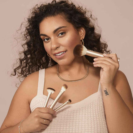 Real Techniques Au Naturale 9 Piece Makeup Brush Set, For Liquid, Cream, & Powde