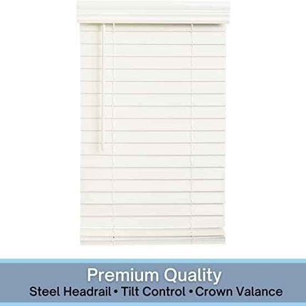 LOTUS & WINDOWARE Cordless 2-inchFaux Wood Blind 27" Wide x 36" Long,(Soft White