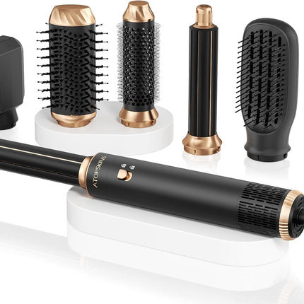Atopskins 6 in 1 Hair Dryer Brush, Detachable Air Styler, 3 Heat Settings Blow D
