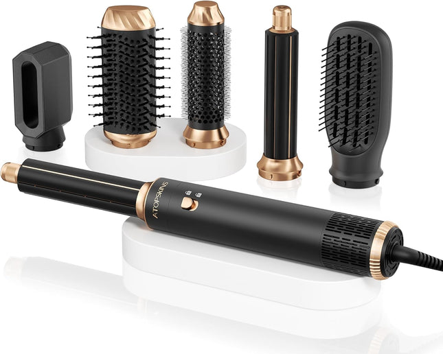 Atopskins 6 in 1 Hair Dryer Brush, Detachable Air Styler, 3 Heat Settings Blow D
