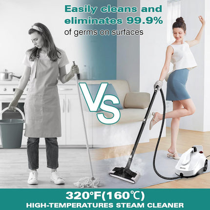 KROQO Steam Cleaner, Steam Mop with 23 Accessories, Powerful Multipurpose Portab