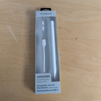 Adonit ADI020WH Stylus digital pen compatible with all iPad models (2018 and lat