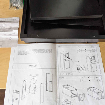 POST2HOME Metal Parcel Drop Box Outdoor, Secure Free Standing Package Delivery Box for Porch, Flat Pack Easy Assembly Postbox