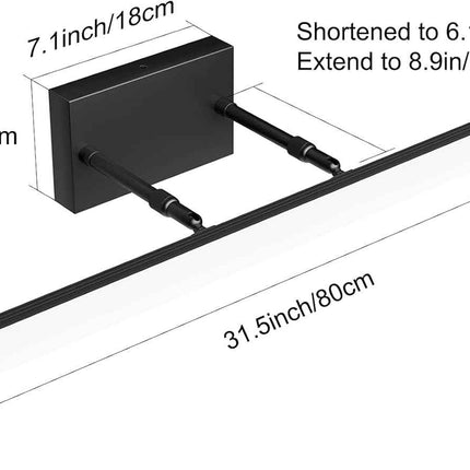 Aipsun 31.5 inch Modern Black Vanity Light Adjustable Bathroom Light Fixtures Ov