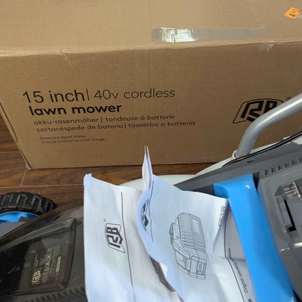 Cordless Lawn Mower 15 Inch(37cm) Deck Lightweight Lawn Mower 40V Lawnmower w/Br