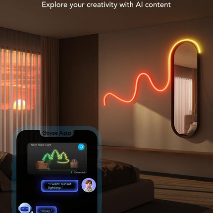 Govee Neon Lights, RGBIC Neon Rope Light 2 Works with Matter, Alexa, Google Assi