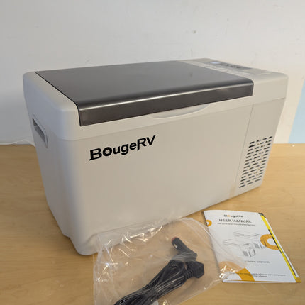 BougeRV CR23 Portable 12V Car Freezer & Fridge, 23 Quart, -8 to 50 F with 15 Min Fast Cooling, 45 dB, Grey