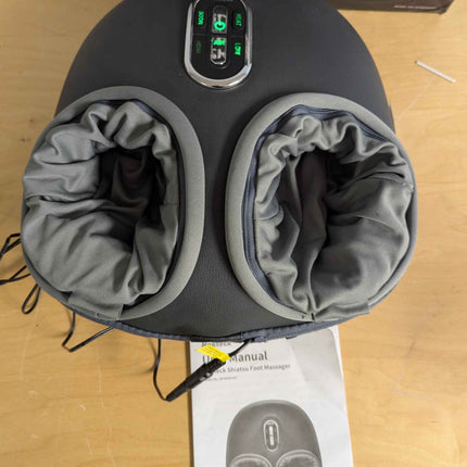 Nekteck Shiatsu Foot Massager Machine with Soothing Heat, Deep Kneading with air Compression, Improve Blood Circulation and Foot Wellness, Relax for Home or Office Use (Gray)