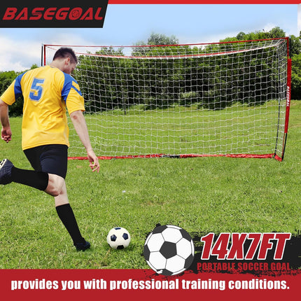 8x6FT BaseGoal Soccer Goal,Soccer Net,Soccer Goals for Backyard,with Bow Frame,C