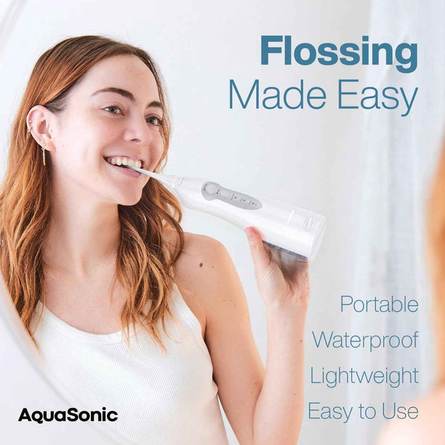 AquaSonic Aqua Flosser - Cordless Rechargeable Water Flosser for Teeth - Waterpr
