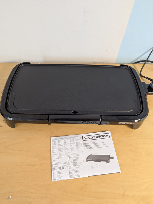 BLACK+DECKER GD2011B Family Sized Electric Griddle, 20 x 11-Inch, Black