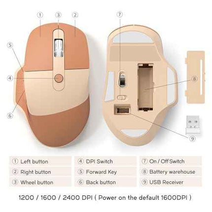 Wireless Ergonomic Keyboard and Mouse Combo, Split Keyboard, Stain-Resistant Com
