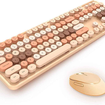 Mofii Wireless Keyboard and Mouse Combo,2.4G USB Multi-Color Cute Full Size Keyb