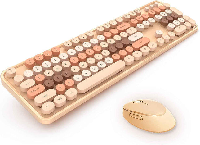 Mofii Wireless Keyboard and Mouse Combo,2.4G USB Multi-Color Cute Full Size Keyb