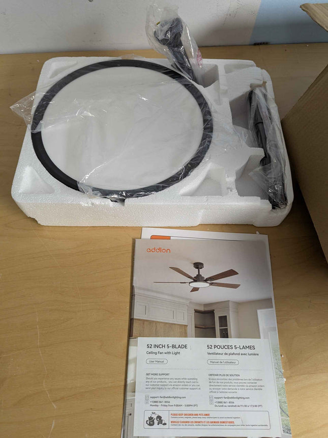 (Color - black/brown) addlon Ceiling Fans with Lights, 52 inch Silver Ceiling fa