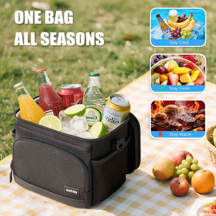 Seeseven Insulated Lunch Bag for Women & Men, Soft Cooler Tote for Work, Office,
