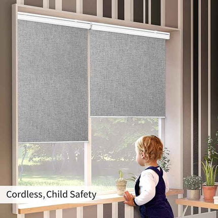 GENIMO 100% Blackout Roller Window Shades, Window Blinds Cordless with Thermal I
