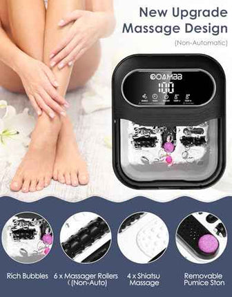 OOAMBB Collapsible Foot Spa with Heat, Bubble, Temperature Control and XL Touch