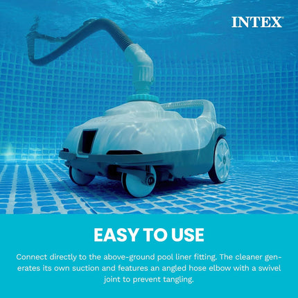 INTEX 28006E ZX100 Pressure-Side Automatic Above Ground Pool Cleaner with 21 ft Hose & Large Debris Tray