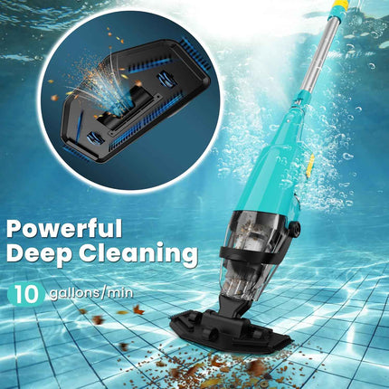 Efurden Handheld Pool Vacuum, Rechargeable Pool Cleaner with Running Time up to