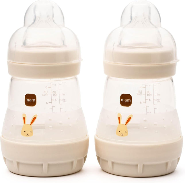 MAM Easy Start Self Sterilising Anti-Colic Baby Bottle 2 Pack (2 x160 ml) with S