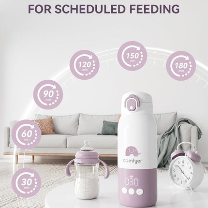 comfyer Portable Milk Warmer for Travel, Portable Bottle Warmer with Fast Heatin