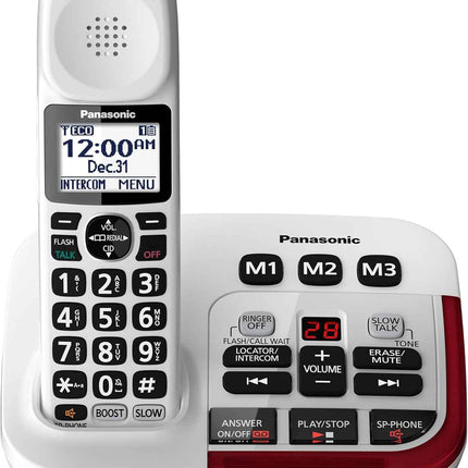 PANASONIC KX-TGM420W Amplified Cordless Phone with Digital Answering Machine, 1
