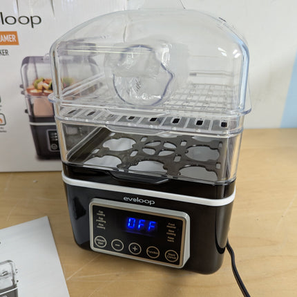 2 Tiers Mini Electric Food Steamer for Cooking, 4 QT Digital Multi Vegetable Ste