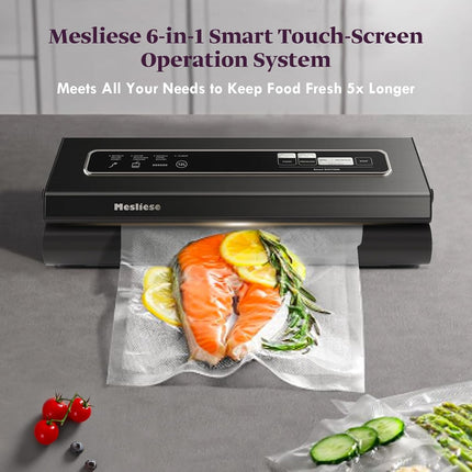 Mesliese Vacuum Sealer Machine Powerful 90Kpa Precision 6-in-1 Compact Vacuum Fo
