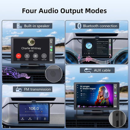 9'' Carplay Screen for Car, Wireless Carplay & Android Auto, Portable Carplay Sc