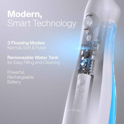 AquaSonic Aqua Flosser - Cordless Rechargeable Water Flosser for Teeth - Waterpr