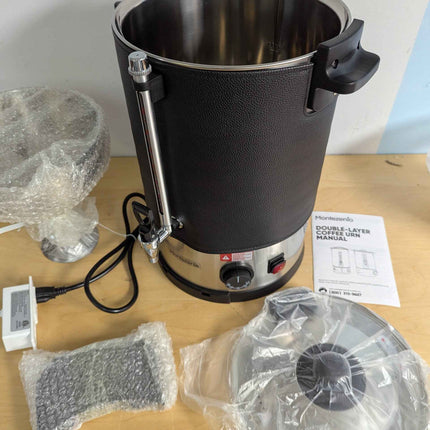 Megaflint 100 Cup Commercial Coffee Urn,Stainless Steel &Thermal Sleeve, 15L Lar