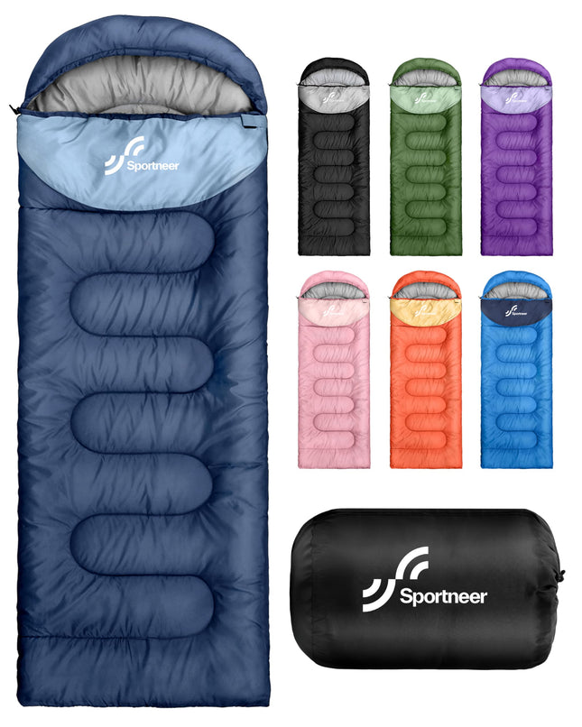 Sleeping Bag, Sportneer Sleeping Bags for Adults Kids 3 Seasons Warm Cold Weathe