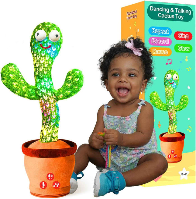 Talking Dancing Cactus Plush Toy for Baby Toddler - Volume Adjustable Mimicking