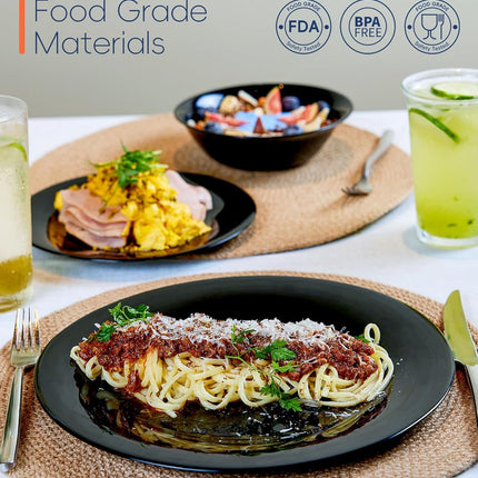 LaGlint Dinnerware Sets for 4, 12 Pieces Opal Glass Plates and Bowls Set, Dishwa