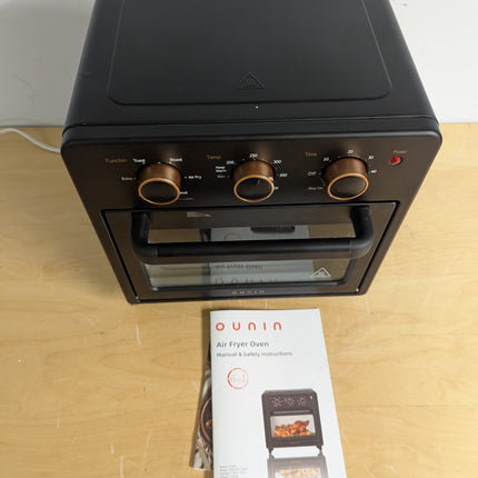 OUNIN Air Fryer Toaster Oven with Steam Infusion, 12L Countertop Oven, 6-in-1 Bake, Broil, Grill & Air Fry, Black