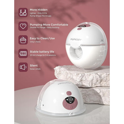Momcozy M5 Smart App Control Hands Free Breast Pump, Electric Wearable Breast Pu