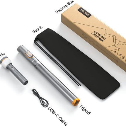 Telescopic Collapsible Camping Light, 800 Lumens, IP65, Remote & Magnetic Base