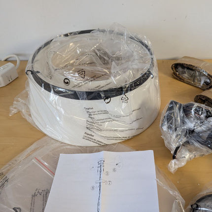 Modern Drum Chandelier for Dining Room 15.35" White Linen Fabric Pendant Light 4