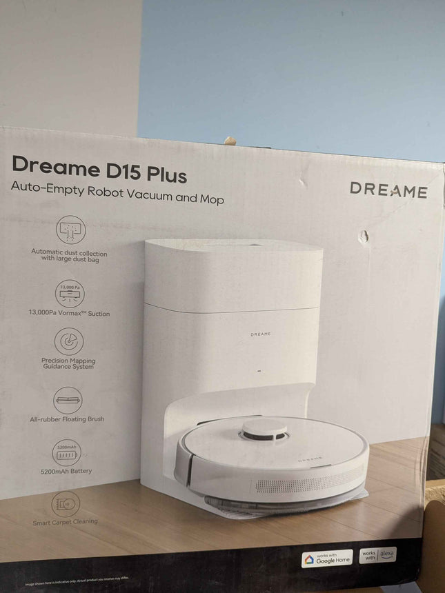 DREAME D15 Plus Robot Vacuum and Mop, 13,000Pa Suction, Self-Emptying with 5L Du