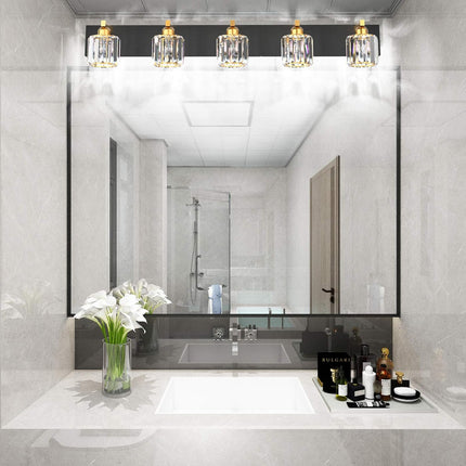 Aipsun Crystal Bathroom Vanity Light Black Bath Lighting Fixtures Modern Vanity