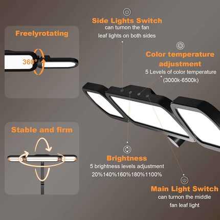 NUERPO LED Desk Lamp with Clamp,Adjustable Swing Arm Desks Lamps for Home Office