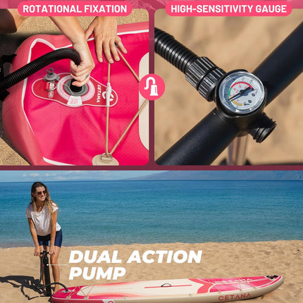 CETANA 11 ft 6 in x 35 in Extra Wide Stand Up Paddle Board for Adults & Youth, 400 lb Capacity Inflatable SUP with Pump