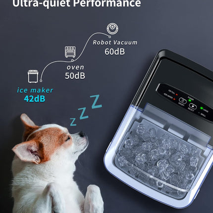 ecozy Portable Ice Maker Countertop, 9 Cubes Ready in 6 Mins, 26.5 lbs in 24 Hou
