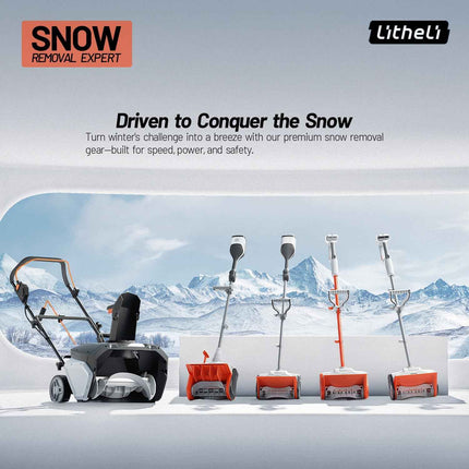 Litheli Electric Snow Shovel Cordless 20V, Brushless Lightweight Battery Powered