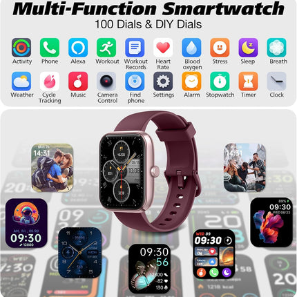 Smart Watch for Men Women with Bluetooth Call, Alexa Built-in, Heart Rate & Slee