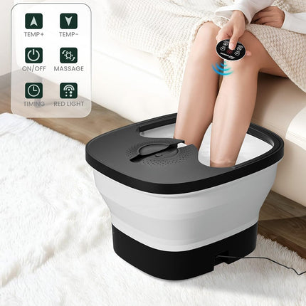 Snailax Foot Spa Bath Massager with Heat & Remote Control, Shiatsu Massage Rolle