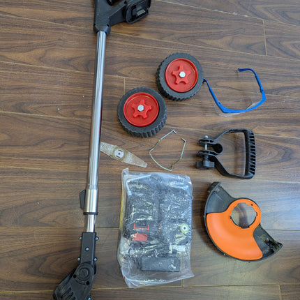 FISIYINDZ Cordless Electric Weed Wacker 21V with 2x 2000mAh Batteries, 3-in-1 Grass Trimmer & Edger (Only 1 Steel Blade)