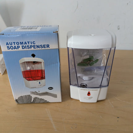 PLUSSEN Soap Dispenser Wall Mount, Automatic Hand Sanitizer Dispenser 600ml Gel
