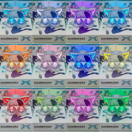 New LED Wireless Cat Ear Headphones (12 Color Changing) with Connectable Attacha